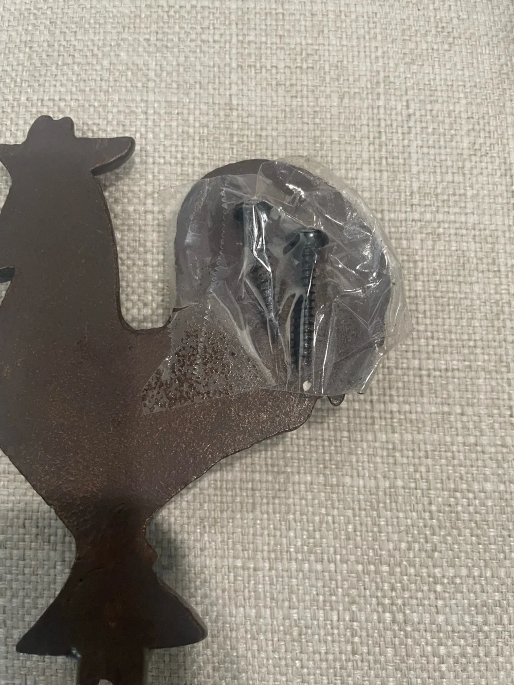 Wrought Iron Rooster Wall Hook in Dark Bronze - Unbranded 7.5”